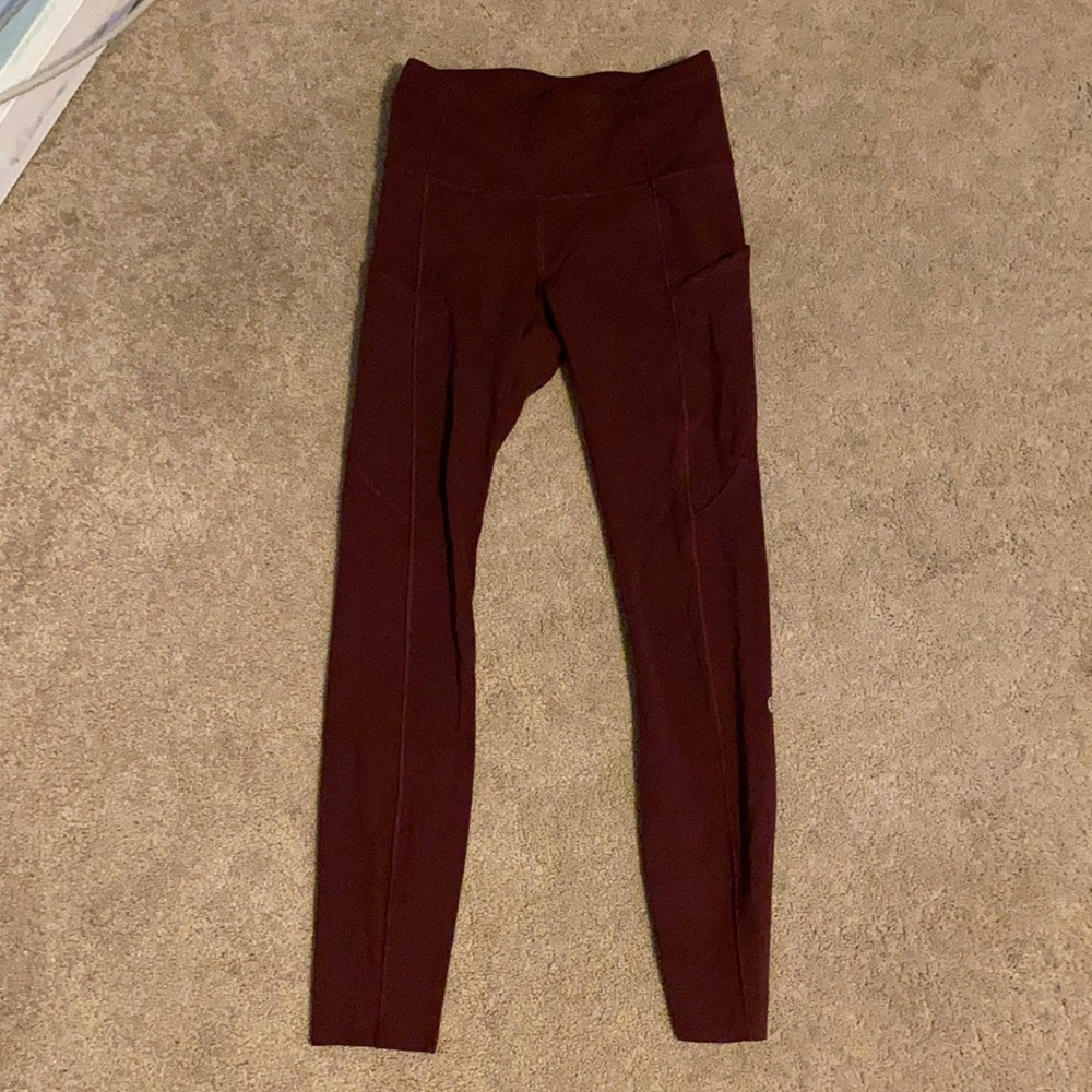 swift speed size 4 maroon lulu lemon leggings
